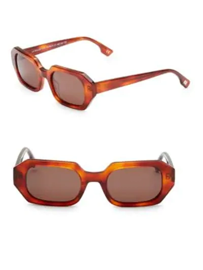 Shop Karen Walker La Dolce Vita 48mm Square Sunglasses In Honey Tort