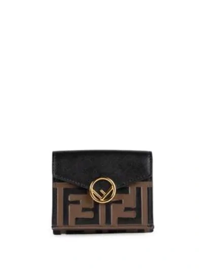 Shop Fendi Women's Monogram Tri-fold Leather Wallet In Multi