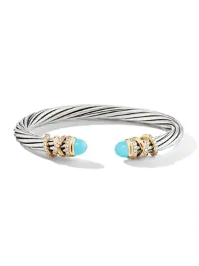 Shop David Yurman Helena Bracelet With Turquoise & Diamonds
