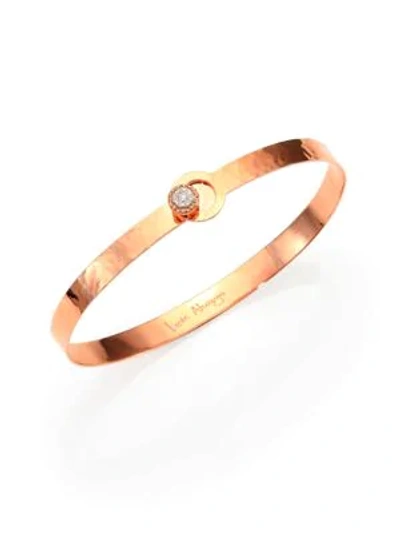 Shop Phillips House Love Always Diamond & 14k Rose Gold Hammered Bangle Bracelet