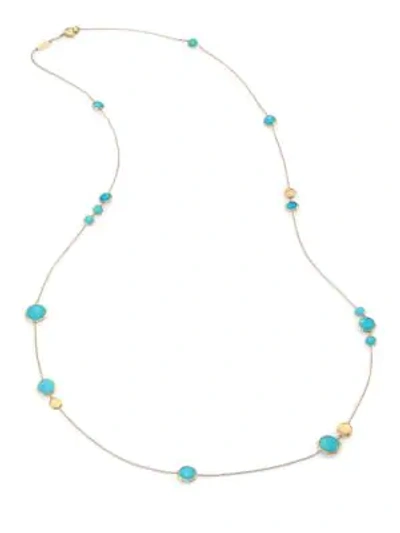 Shop Marco Bicego Women's Jaipur Resort Turquoise & 18k Yellow Gold Station Necklace
