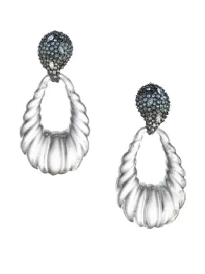 Shop Alexis Bittar Crystal Encrusted Ombré Paisley Rope Teardrop Earrings In Silver