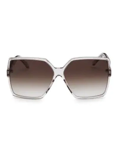 Shop Saint Laurent New Wave 232 Betty 63mm Square Acetate Sunglasses In Nude