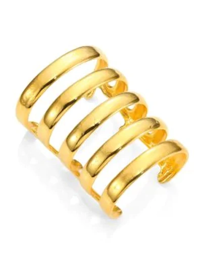 Shop Aurelie Bidermann Esteban Cuff Bracelet In Gold