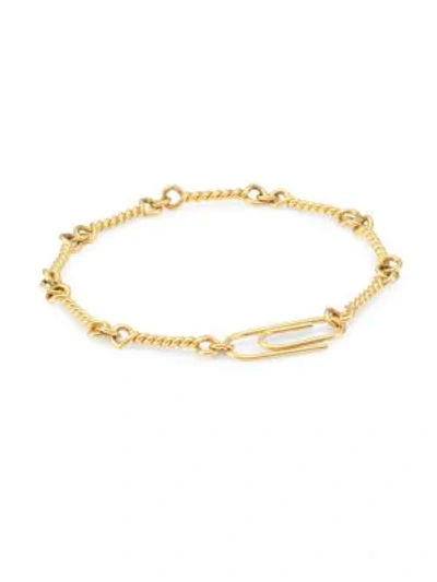 Shop Aurelie Bidermann 18k Yellow Gold Twisted Chain Bracelet