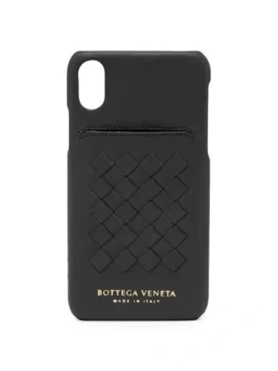 Shop Bottega Veneta Women's Leather Iphone X Case In Black