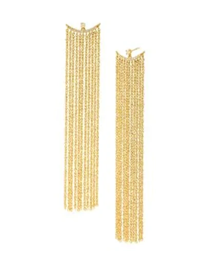 Shop Celara Women's 14k Yellow Gold & Diamond Fringe Earrings