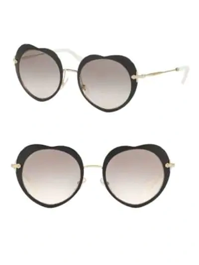 Shop Miu Miu 52mm Heart Sunglasses In Black