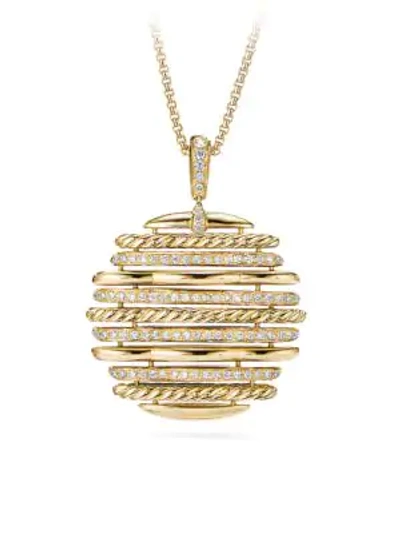 Shop David Yurman Women's Tides Pendant Necklace In 18k Yellow Gold With Diamonds