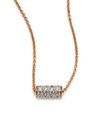 Shop Ginette Ny Diamond & 18k Rose Gold Mini Straw Necklace