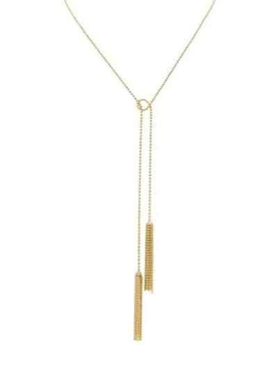 Shop Maria Canale Women's Flapper 18k Yellow Gold & Diamond Mini Tassel Necklace
