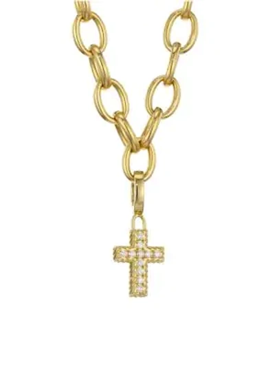Shop Roberto Coin Women's Princess Charms 18k Yellow Gold & Diamond Cross