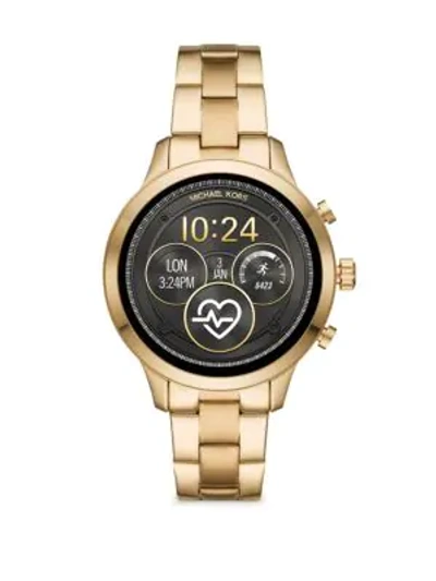 Shop Michael Kors Runway Goldtone Stainless Steel Touchscreen Bracelet Smart Watch