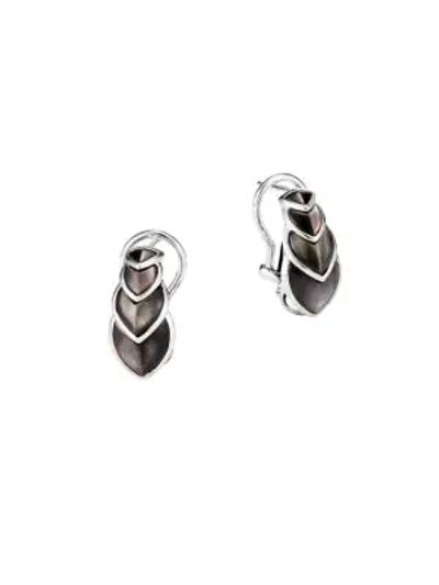 Shop John Hardy Legends Naga Sterling Silver & Grey Mother-of-pearl Buddha Belly Earrings