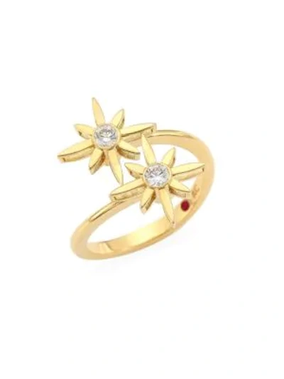 Shop Roberto Coin Disney X  Princess Cinderella 18k Yellow Gold & Diamond Star Duo Ring