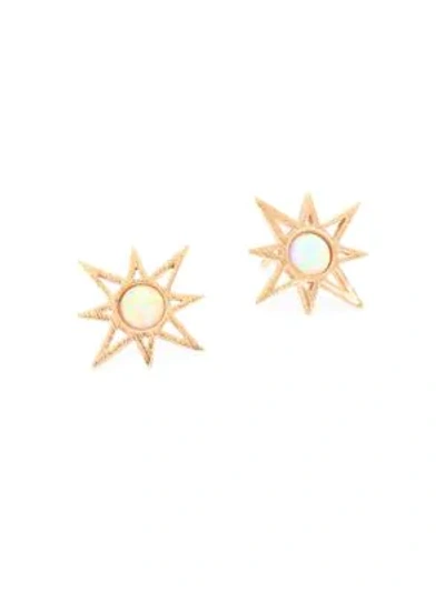 Shop Jules Smith Star Stud Earrings In Yellow Gold
