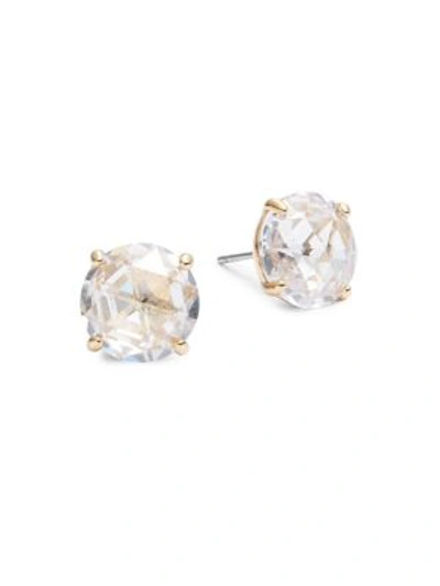 Shop Kate Spade Crystal Stud Earrings In Clear Gold