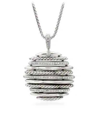 Shop David Yurman Tides Sterling Silver & Diamond Pendant Necklace