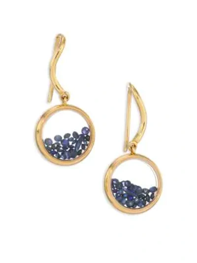 Shop Aurelie Bidermann Blue Sapphire & 18k Yellow Gold Chivor Earrings