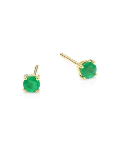 Shop Anita Ko 18k Gold & Emerald Stud Earrings