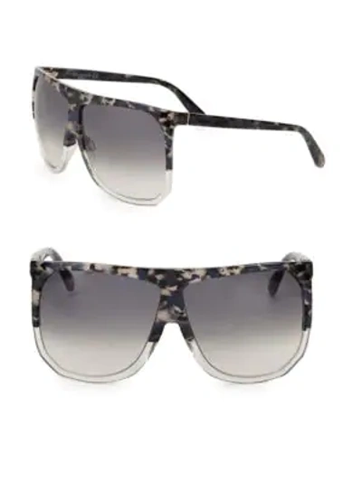Shop Loewe Filipa 63mm Geometric Sunglasses In Dark Havana Smoke Grey
