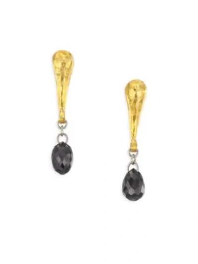 Shop Gurhan Delicate Black Diamond & 24k And 18k Yellow Gold Briolette Earrings