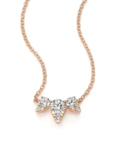 Shop Hearts On Fire Women's Aerial Triple Diamond & 18k Rose Gold Necklace