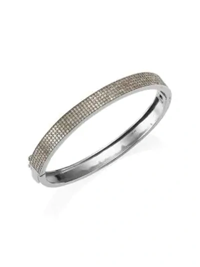 Shop Nina Gilin Women's Diamond Pavé Bangle In Silver