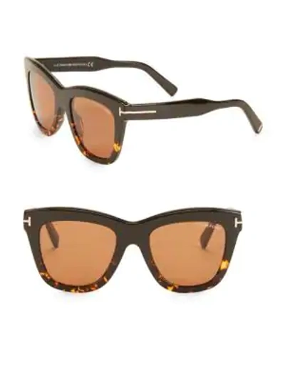 Shop Tom Ford Women's Julie 52mm Square Sunglasses In Black Brown