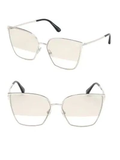 Shop Tom Ford Helena 59mm Cat Eye Sunglasses In Silver