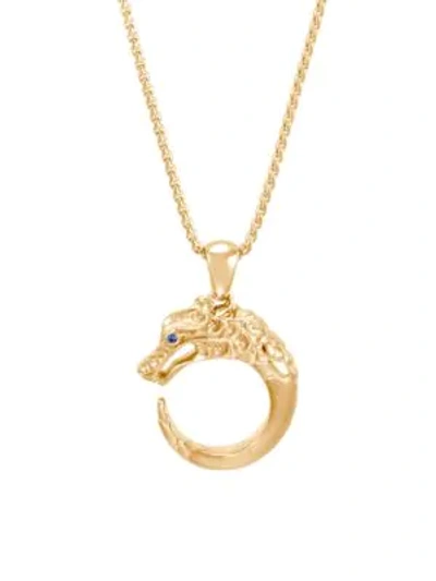 Shop John Hardy Legends Naga 18k Yellow Gold & Sapphire Pendant Necklace