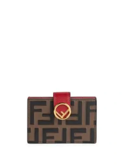 Shop Fendi Ff Tri-tone Leather Card Case In Multi