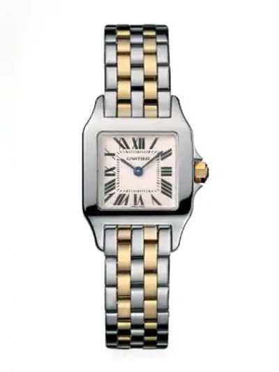 Shop Cartier Santos Demoiselle Small Stainless Steel & 18k Yellow Gold Bracelet Watch In No Color