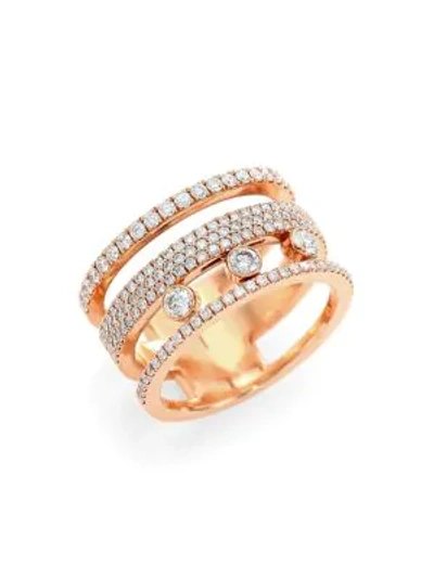 Shop Messika Women's Move Romane 18k Rose Gold & Diamond Pavé Ring