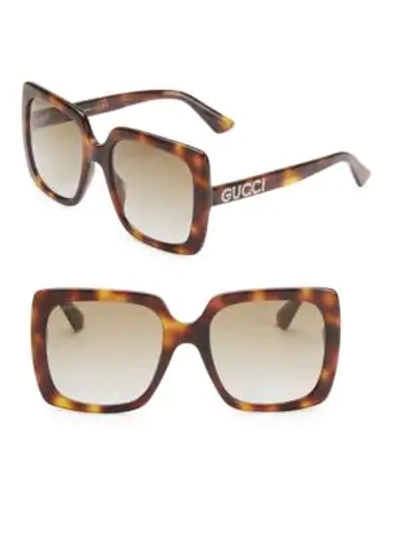 Shop Gucci Avana 54mm Square Sunglasses In Havana