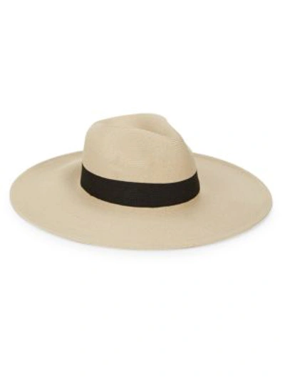 Shop Hat Attack Continental Wide-brim Raffia Hat In Natural Black