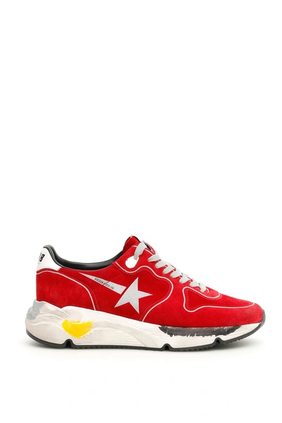 Shop Golden Goose Running Sole Sneakers In Red Silver|rosso