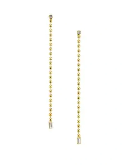 Shop Maria Canale Flapper 18k Yellow Gold & Diamond Shoulder Duster Ball Earrings