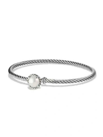 Shop David Yurman Women's Châtelaine Bracelet With Pearls In Silver