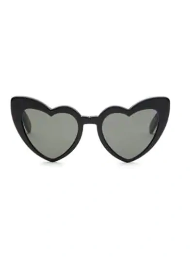 Shop Saint Laurent 181 Lou Lou 54mm Heart-shaped Sunglasses In Black