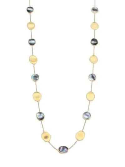Shop Marco Bicego Women's Lunaria Black Mother-of-pearl & 18k Yellow Gold Long Necklace/36" In Gold/black Pearl