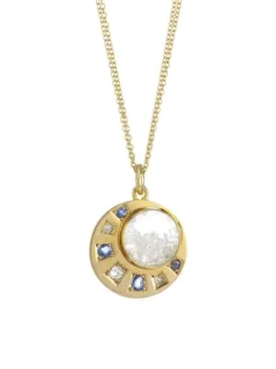 Shop Renee Lewis Women's 18k Yellow Gold, Sapphire & Diamond Shake Pendant Necklace
