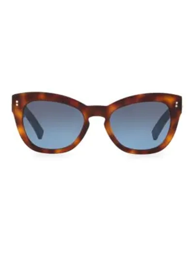 Shop Valentino 20mm Gradient Sunglasses In Light Havana