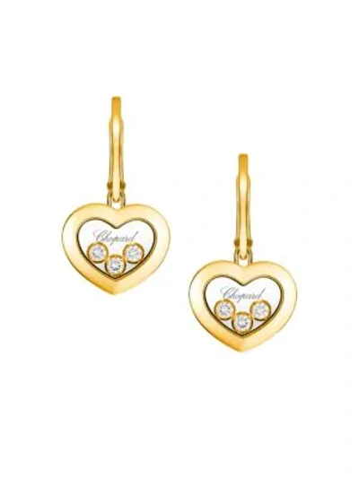 Shop Chopard Happy Diamond 18k Yellow Gold Earrings