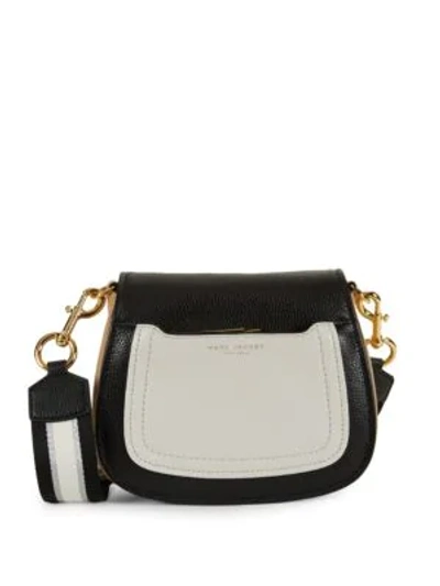Shop Marc Jacobs Mini Leather Messenger Bag In Black Multi