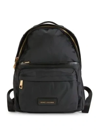 Shop Marc Jacobs Women's Large Logo-patch Nylon Backpack In Black