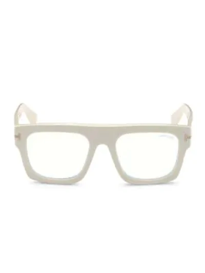 Shop Tom Ford 53mm Rectangular Glasses In White