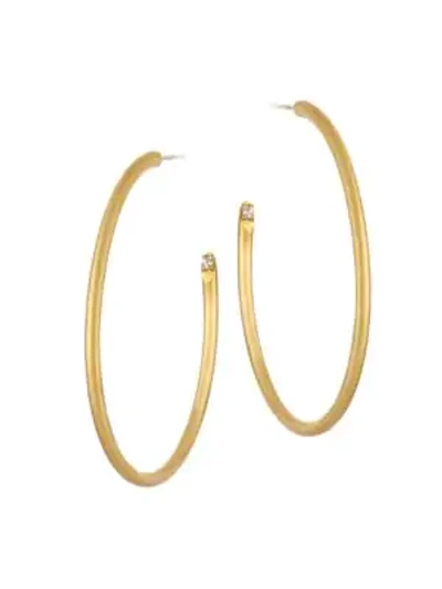 Shop Dean Davidson White Spinel & 22k Goldplated Thin Tribe Hoop Earrings
