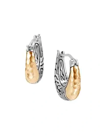 Shop John Hardy Women's Chain Sterling Silver & 18k Yellow Gold Hoop Earrings