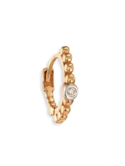 Shop Kismet By Milka Women's Diamond & 14k Rose Gold Single Hoop Earring